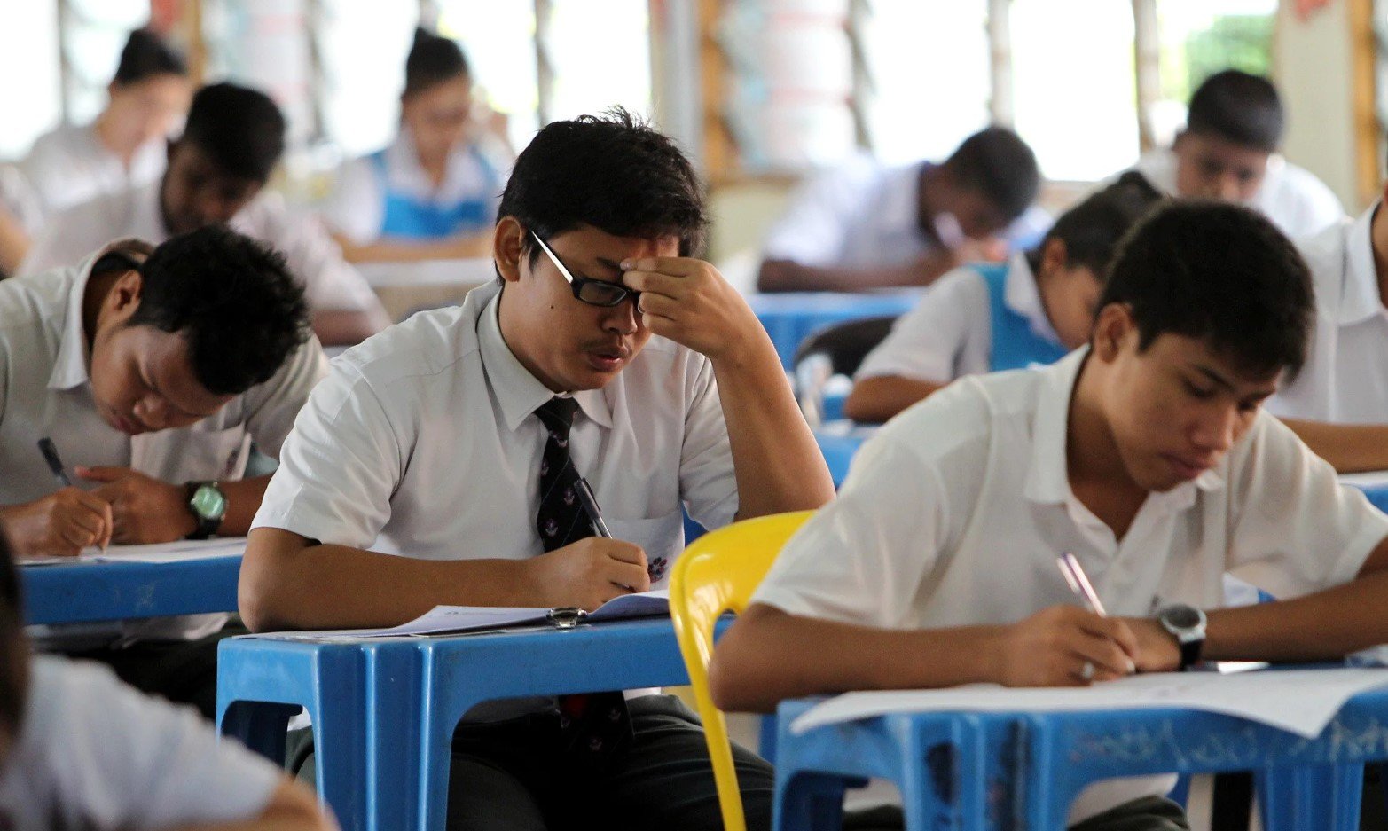 Student sitting for SPM