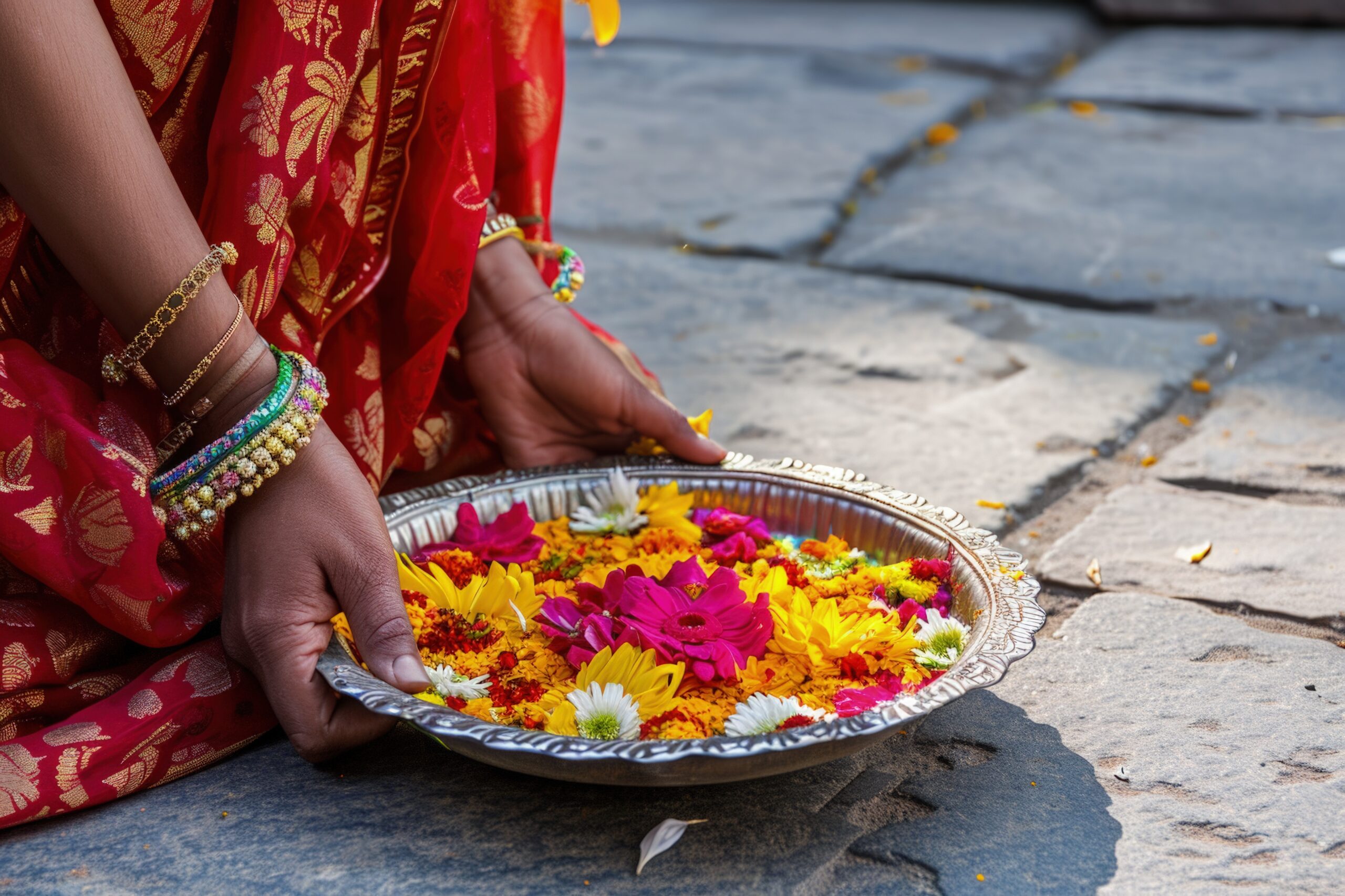 navratri highly detailed floral decoration